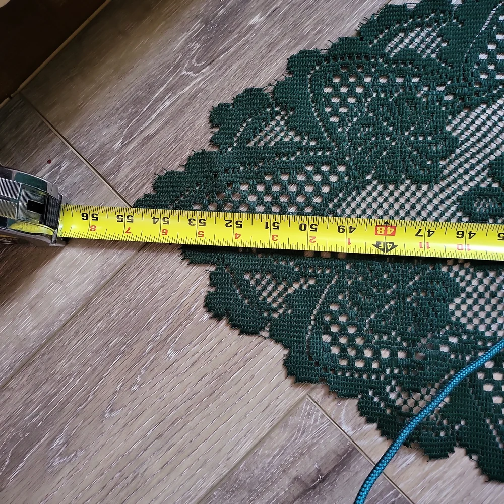 Heritage Lace Long Table Runner Green Doily